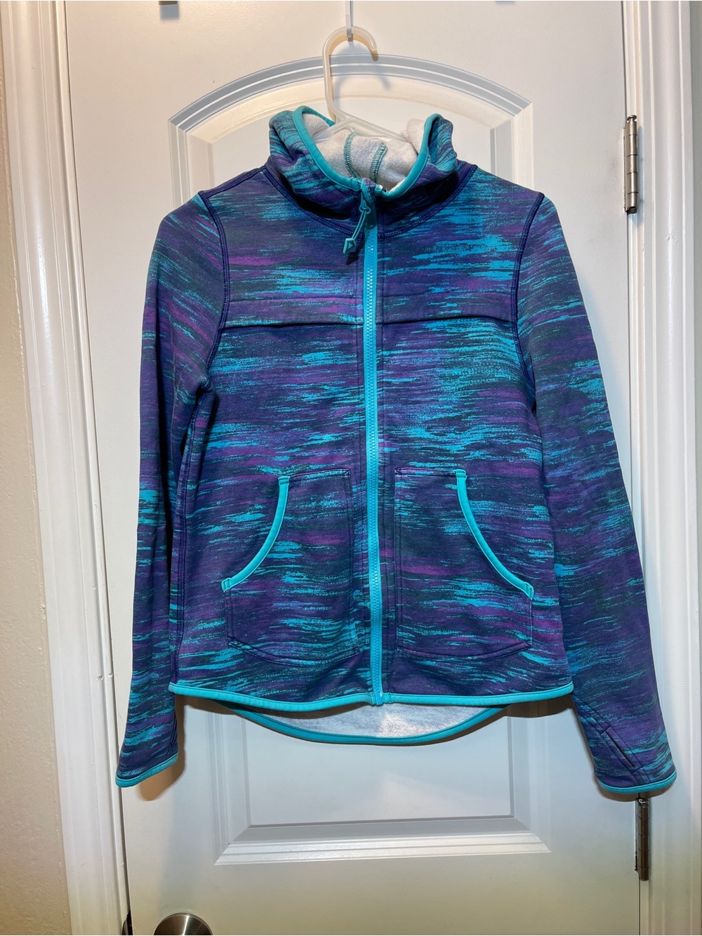 Ivivva Teal & Purple Space-Dye Full Zip Utility Jacket